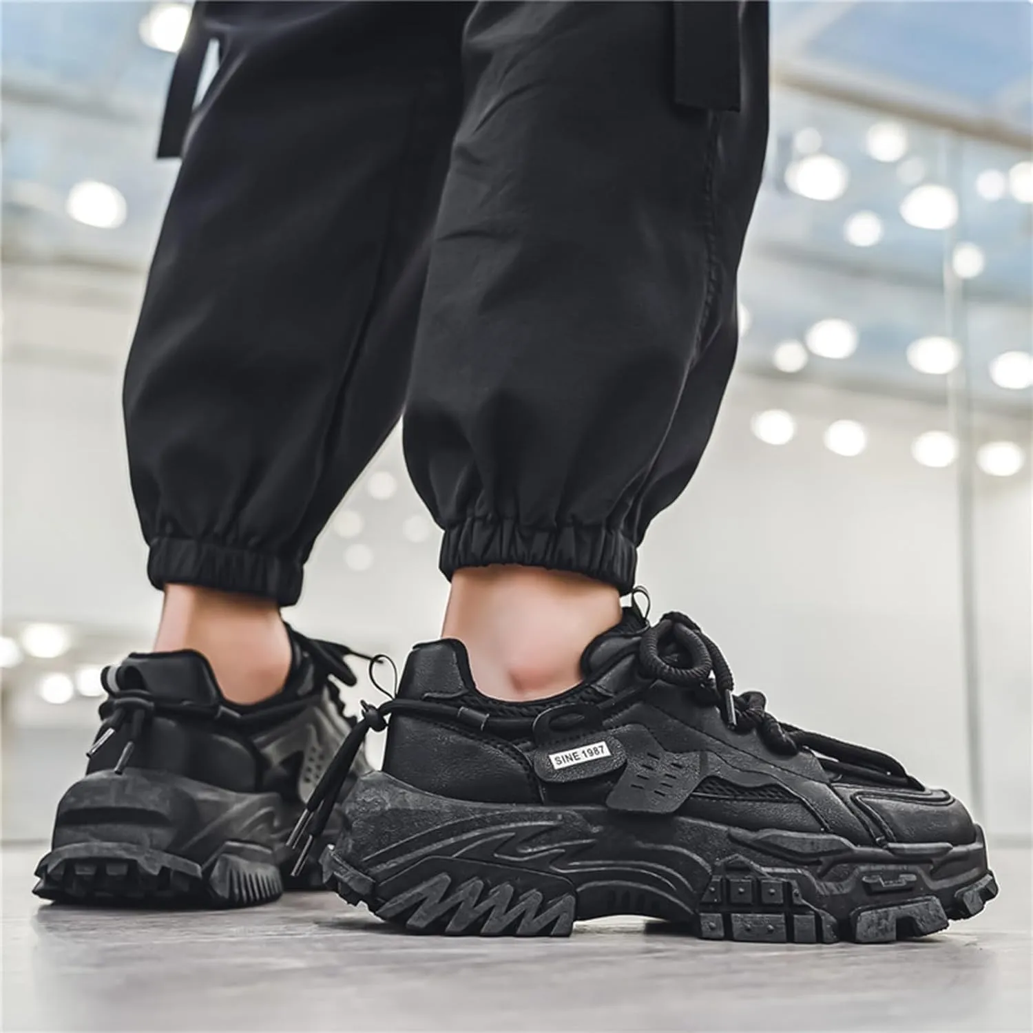 Men's Trendy Stylish Sneakers, Comfortable Wear-Resistant Skateboard Shoes for All Seasons, Tennis Work Walking Shoes