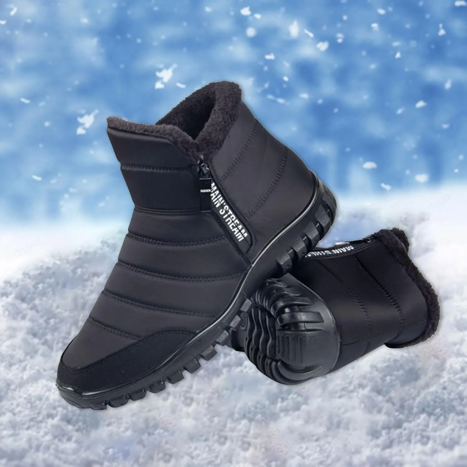 Mens Winter Snow Boots, Waterproof Boots Warm Duck Shoes Lightweight Hiking Boot Work Boots for Women