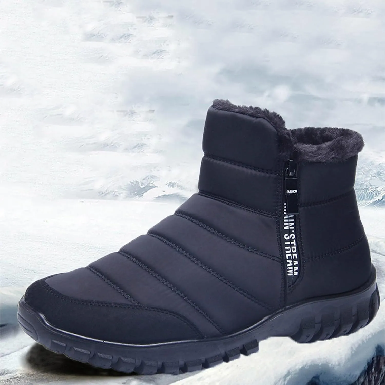 Mens Winter Snow Boots, Waterproof Boots Warm Duck Shoes Lightweight Hiking Boot Work Boots for Women