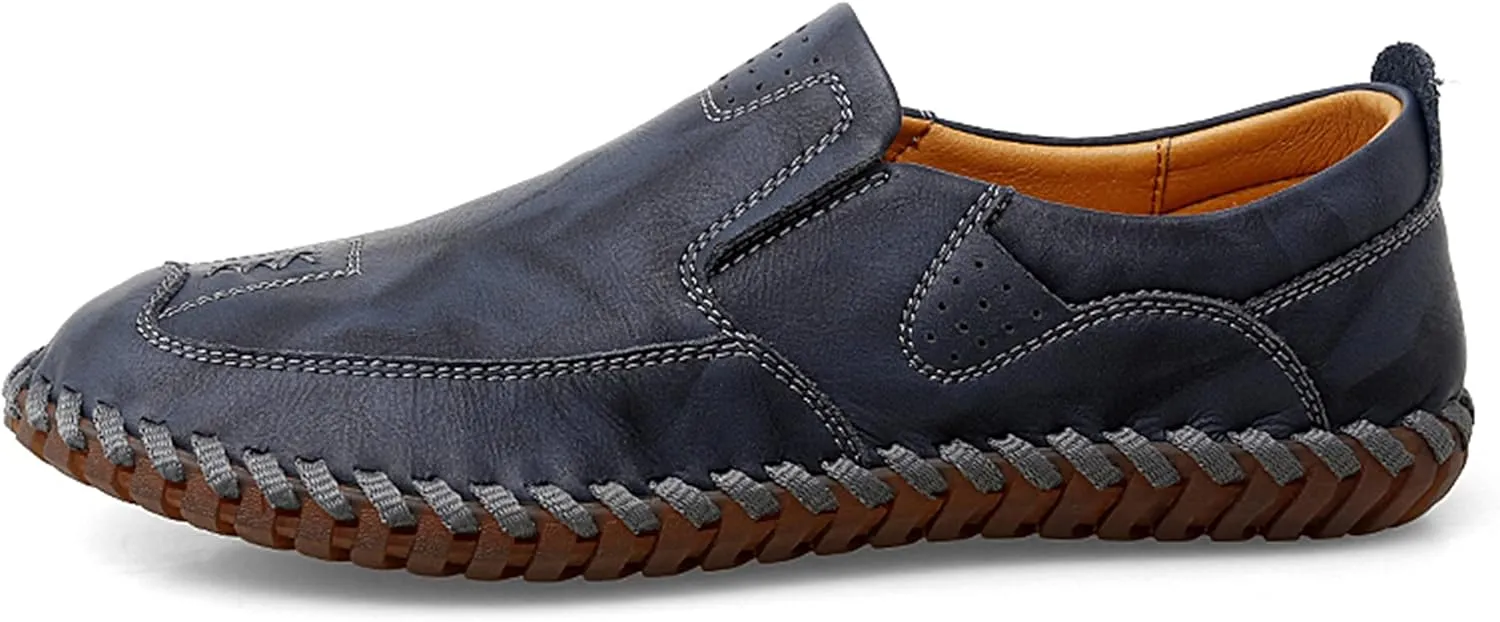 Minishion Mens Comfortable Slip on Shoes Cap Toe Breathable Walking Loafers Moccasins