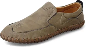 Minishion Mens Comfortable Slip on Shoes Cap Toe Breathable Walking Loafers Moccasins