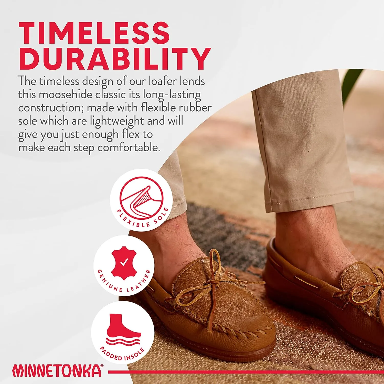 Minnetonka Men's Moosehide Leather Moccasins