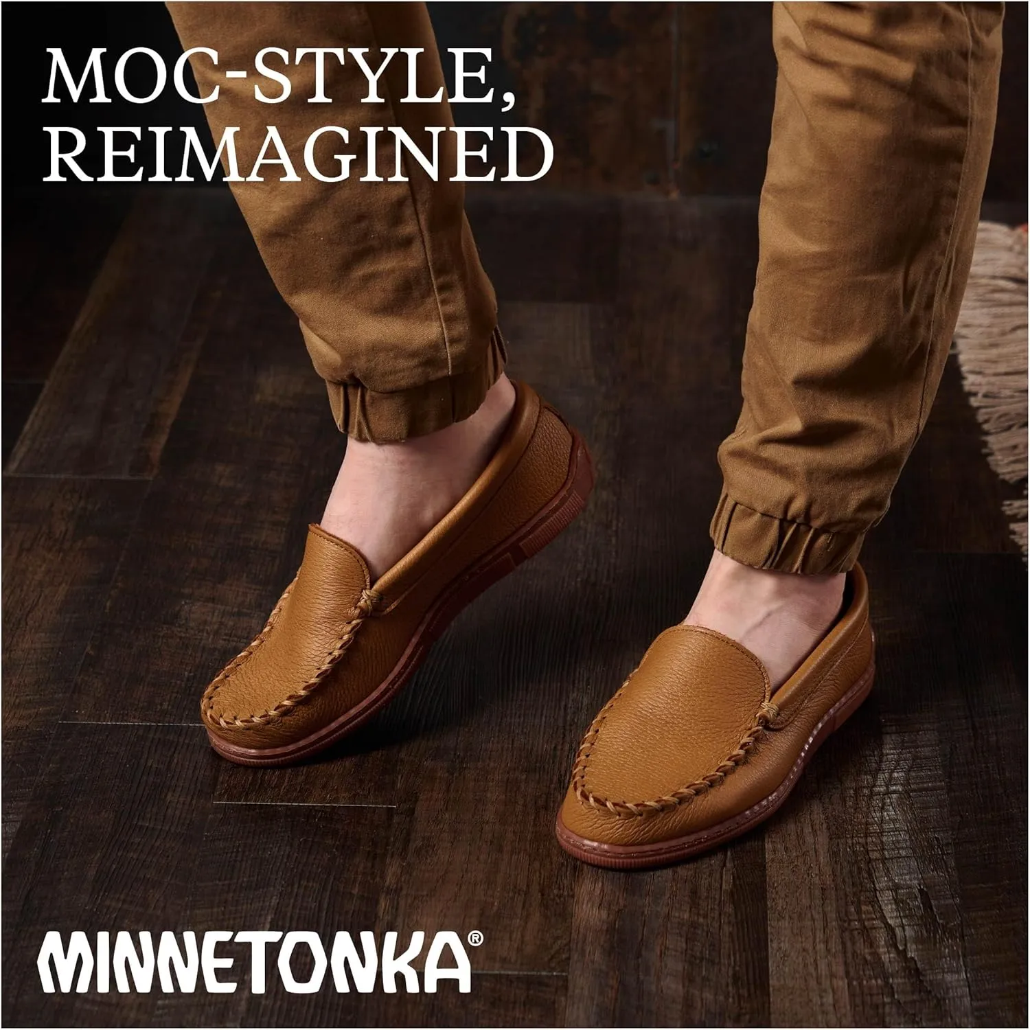 Minnetonka Men's Moosehide Leather Moccasins