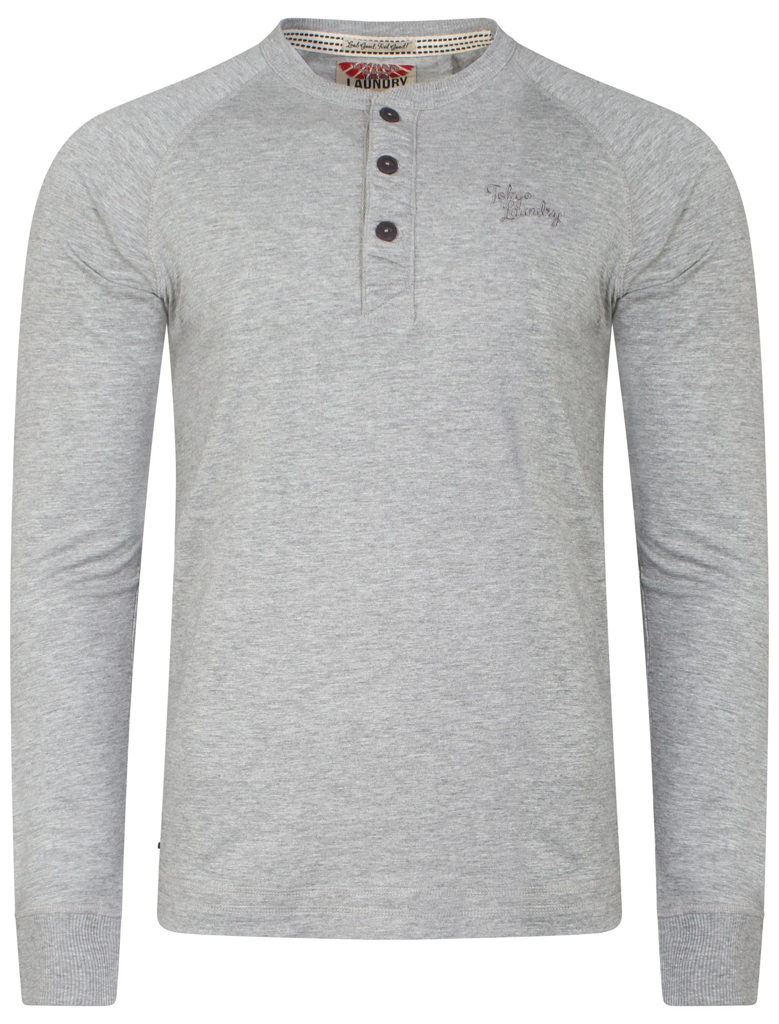 Newick Harbour Henley Sweatshirt in Light Grey Marl - Tokyo Laundry
