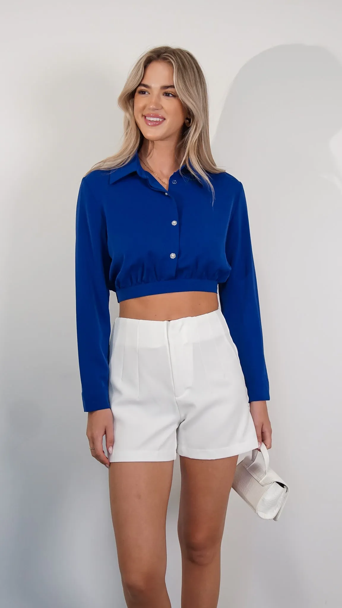 Noir Cropped Button-Down Shirt