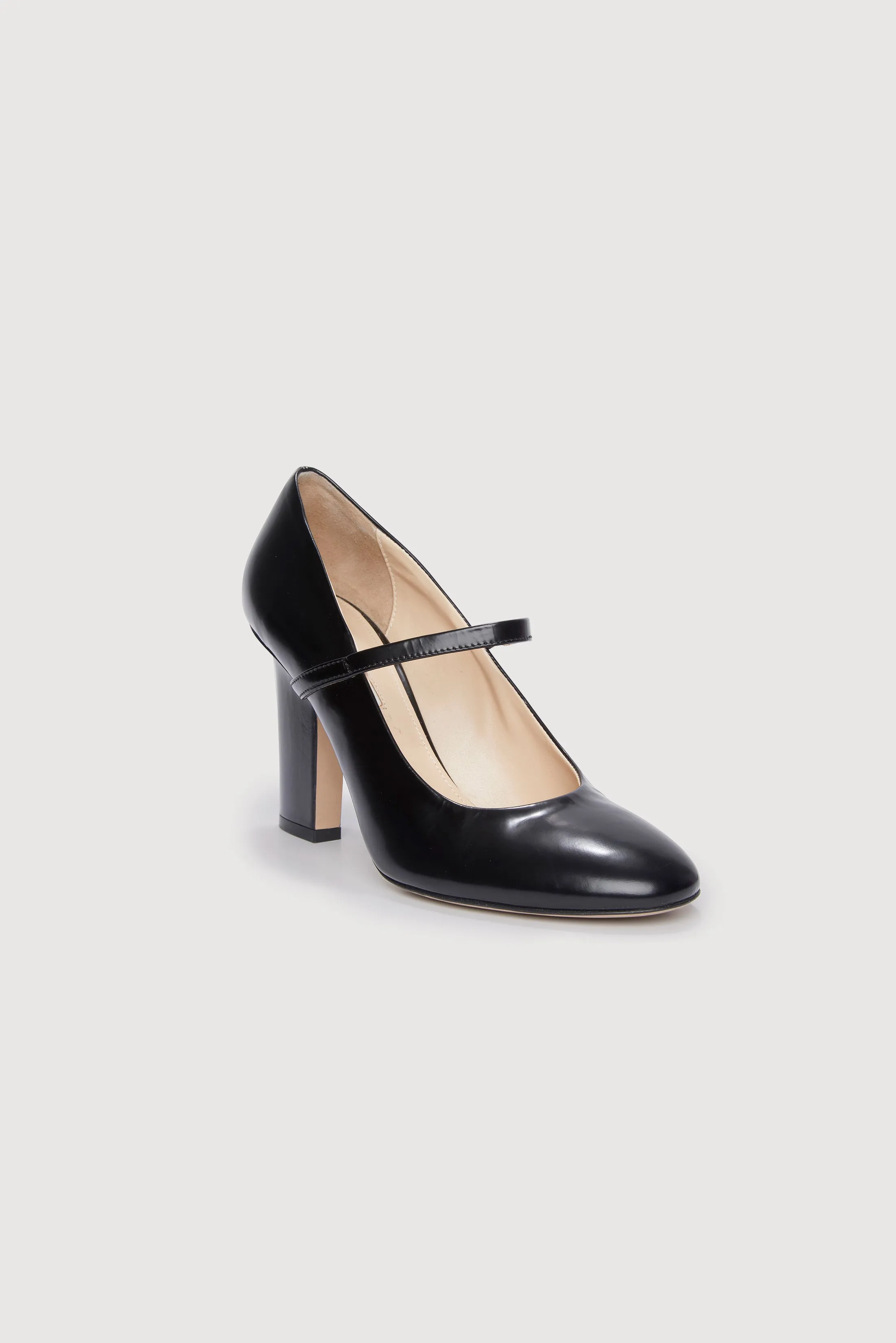 Orelia Black Leather Mary-Jane Shoes