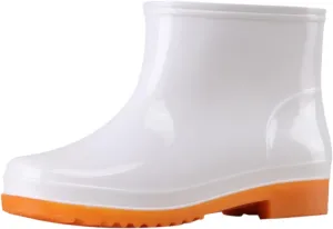 Rain Boots Women Women's Short Ankle Rain Boots Lightweight Chelsea Rain Boots Rubber Waterproof Booties Garden Shoes