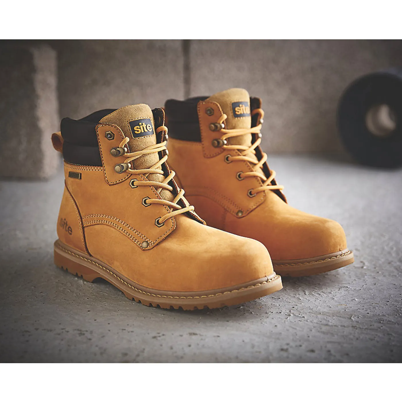 Site Mens Safety Boots Savannah Waterproof Tan Leather Size UK 6-12