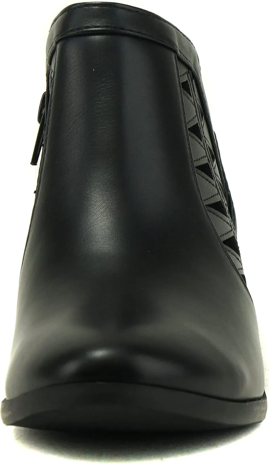 SODA Women's Round Toe Faux Suede Stacked Heel Western Ankle Bootie
