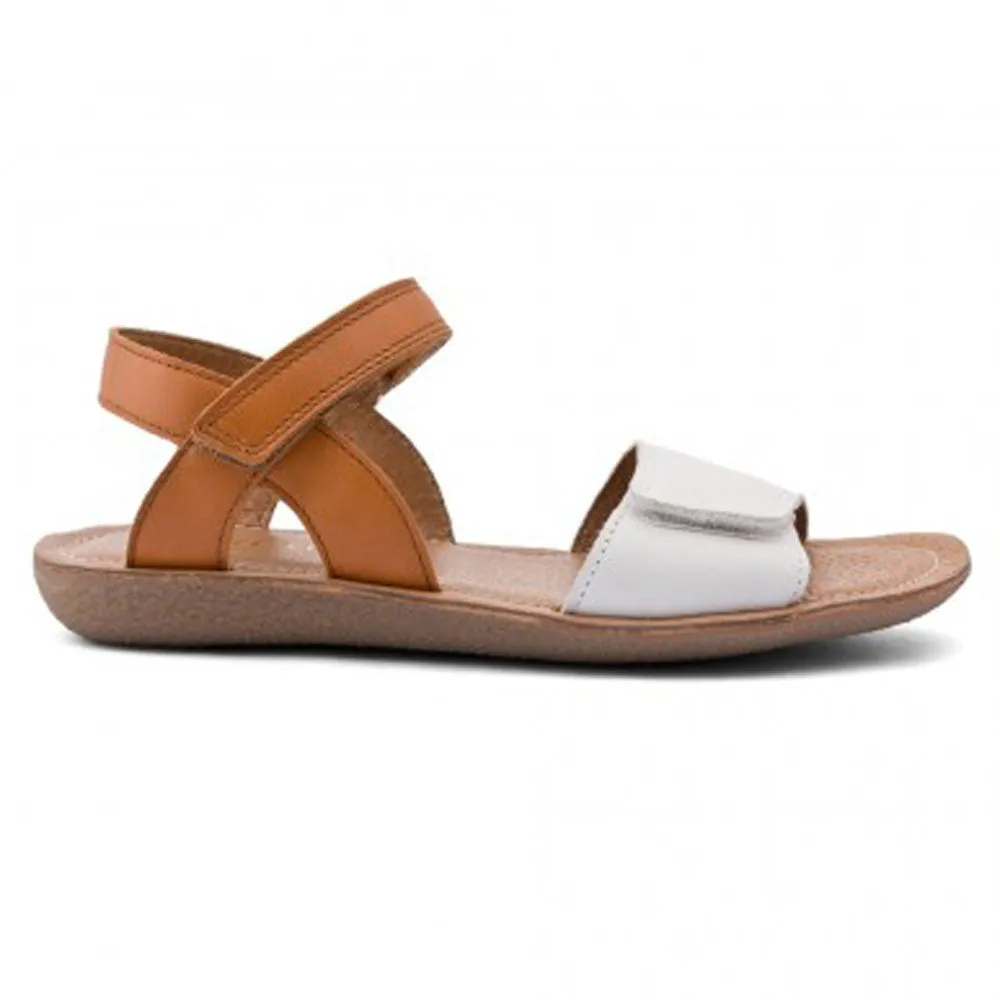 Start-rite Vanda White & Tan Velcro Sandals