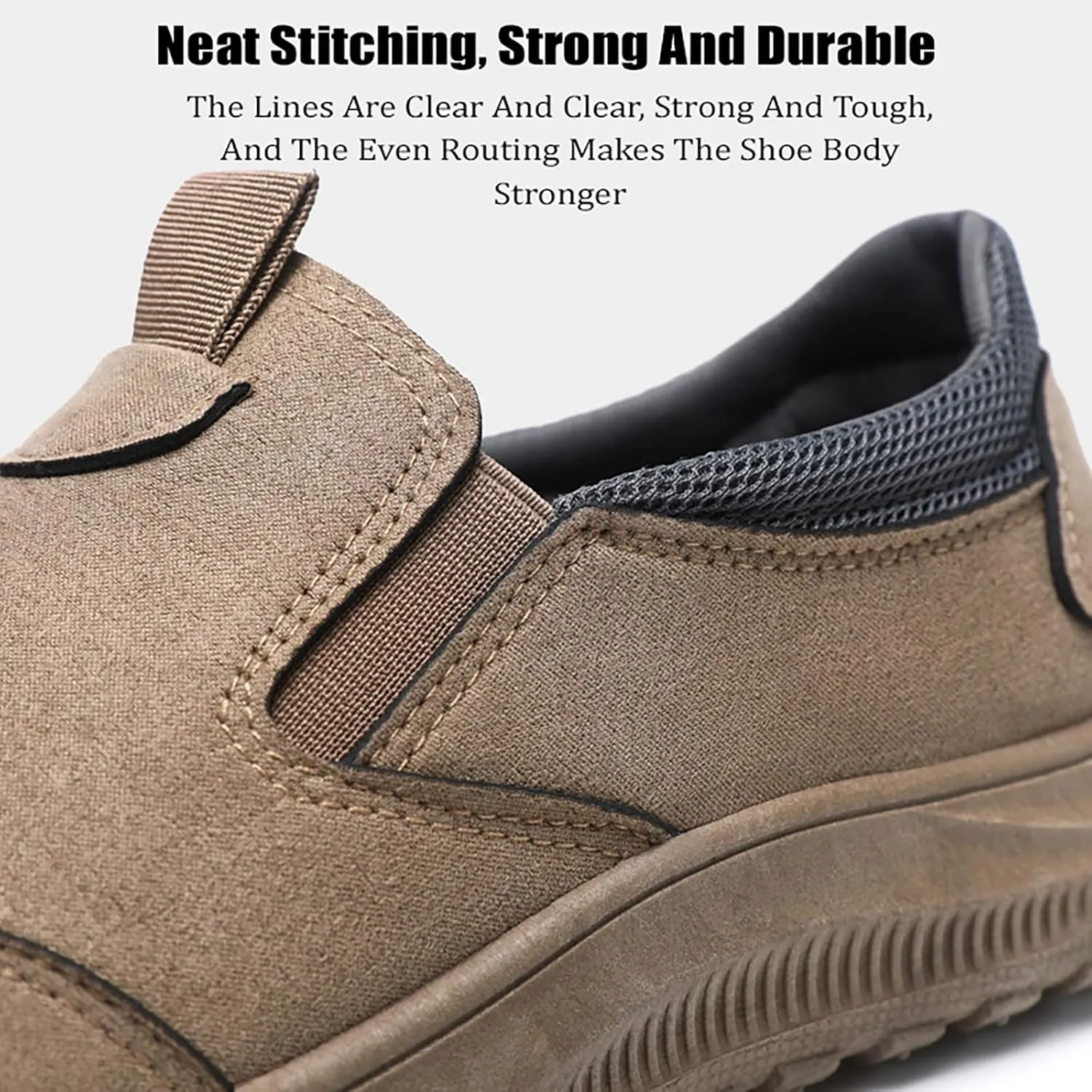 SYNTHESIS Men's Slip on Orthopedic Non Slip Walking Loafers,2024 Comfort Breathable Arch Support Outdoor Hiking Sneakers,Casual Soft Waterproof No Lace Flats Driving Work Shoes