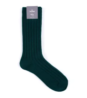 Tabio Merino Ribbed Socks: Green