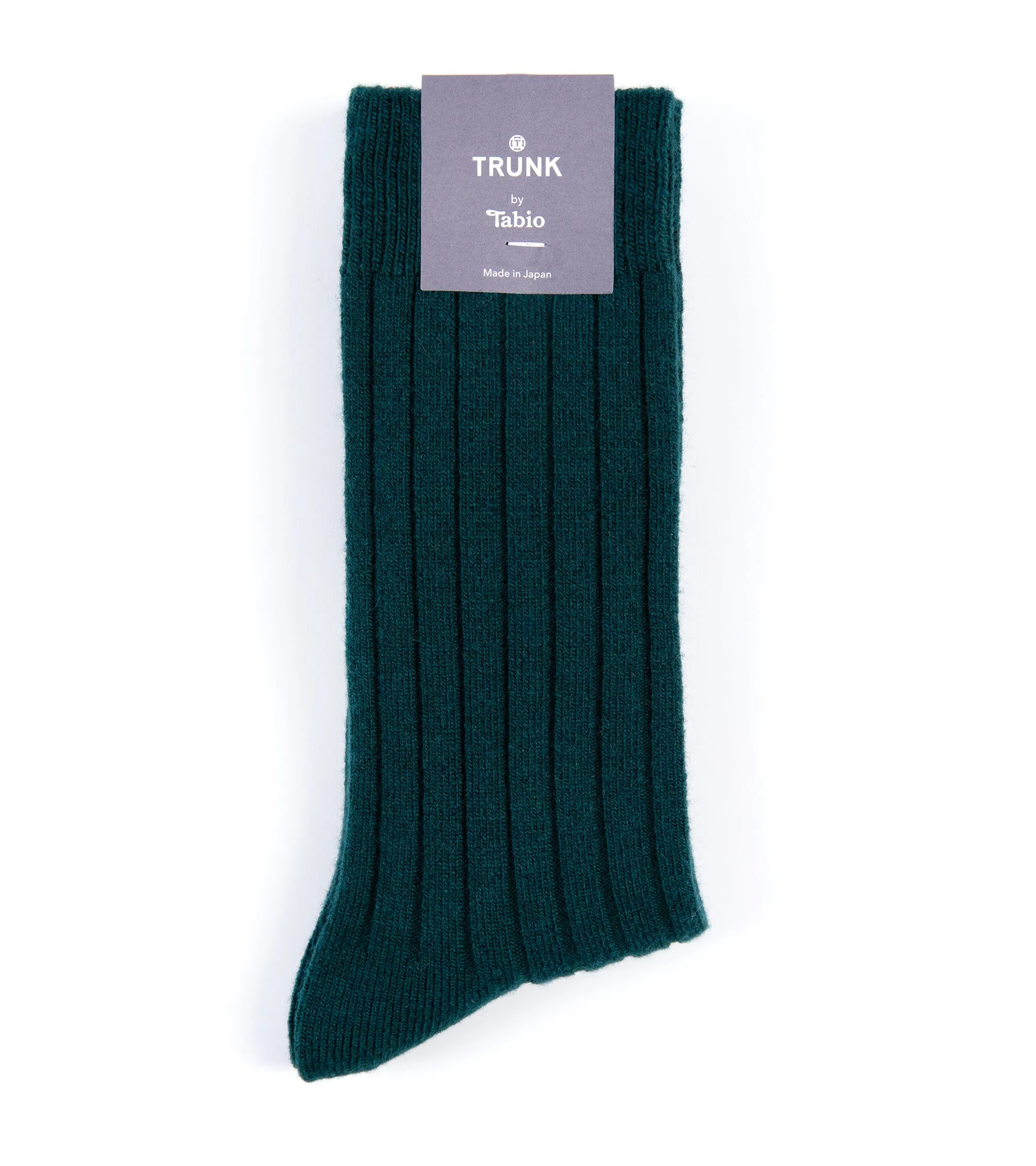 Tabio Merino Ribbed Socks: Green