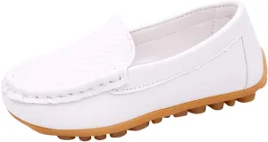 Toddler Boys Girls Loafer Shoes Soft Synthetic Leather Slip On occasin Flat Boat Dress Shoes for Kids
