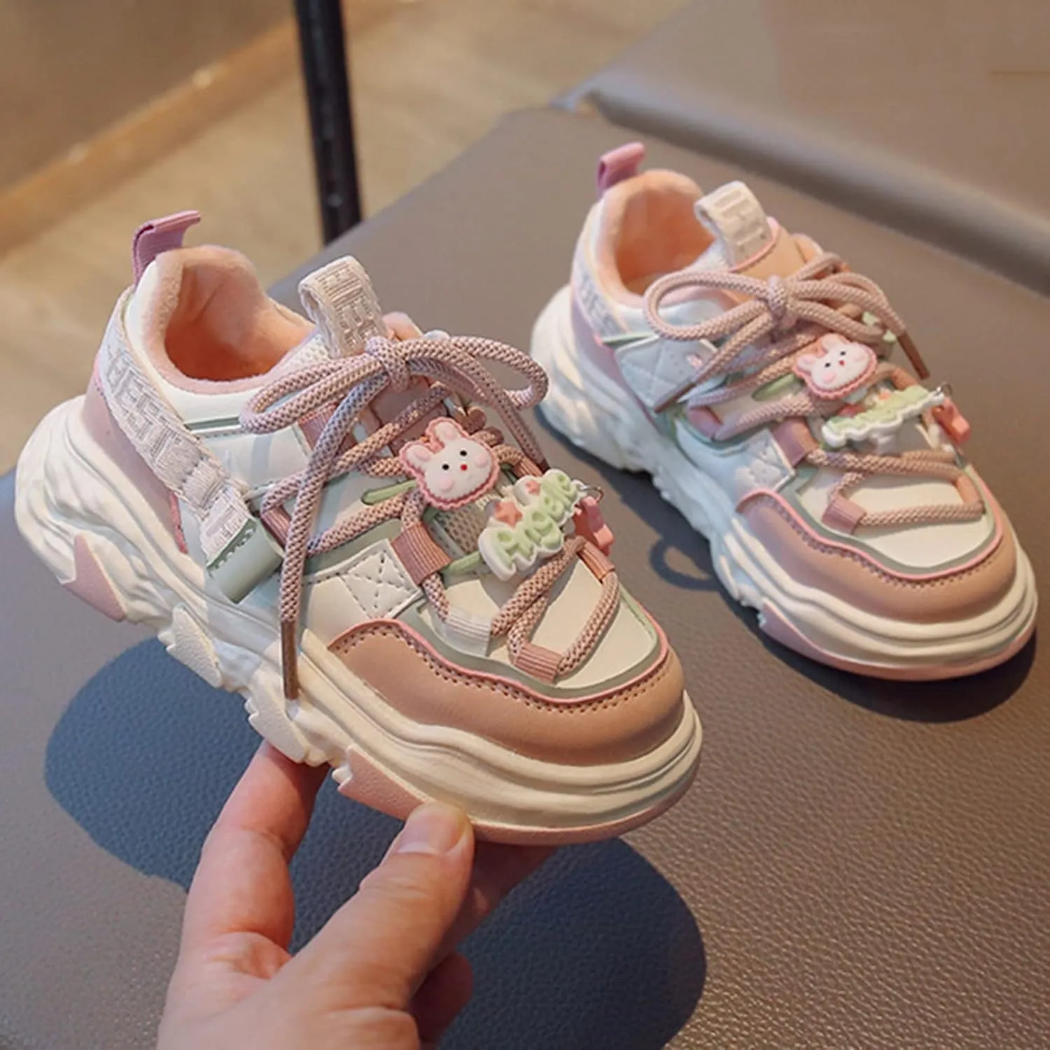 Toddler Casual Shoes Girls and Toddler Chunky Sneakers Vulcanize Fashion Girls Platform Thick Boys Round Toe Shoes