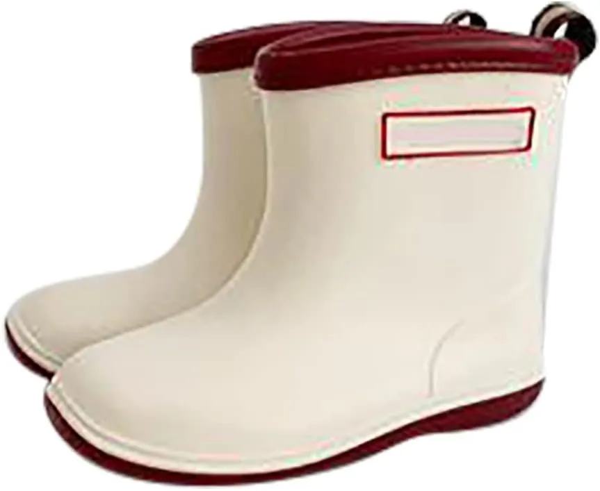 Toddler Rain Boots Baby Short Mud Rubber Boots for Kids Boys Girls Non-Slip Rubber Sole, Cotton Lining,Lightweight