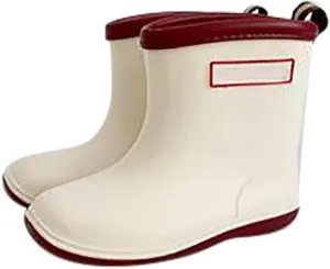Toddler Rain Boots Baby Short Mud Rubber Boots for Kids Boys Girls Non-Slip Rubber Sole, Cotton Lining,Lightweight