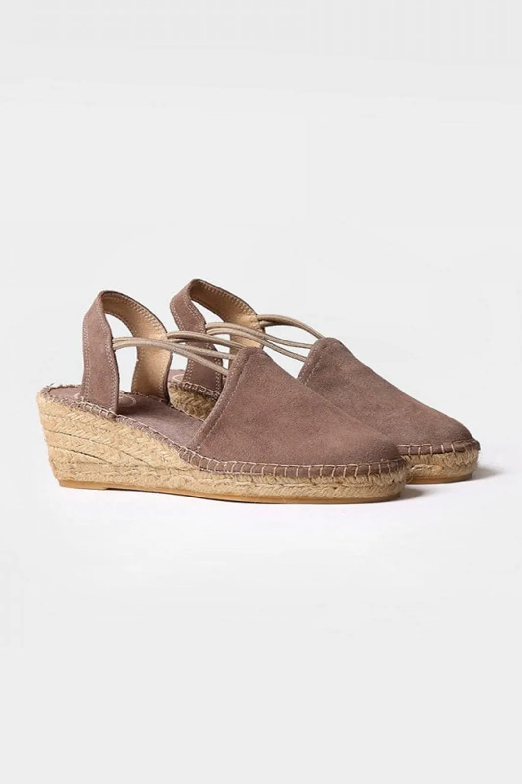 Toni Pons Tremp Espadrille Wedge Sandal Taupe Suede