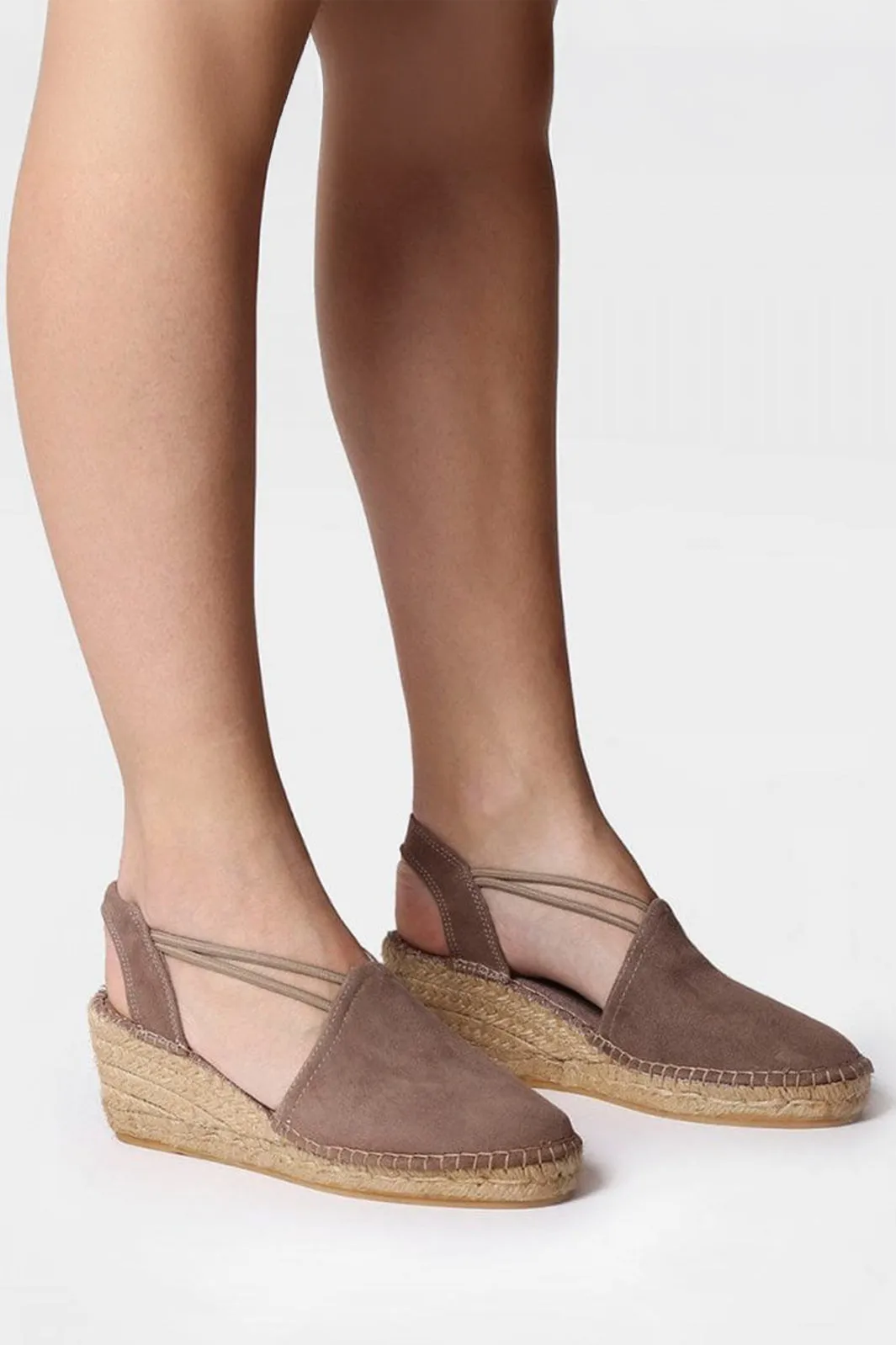 Toni Pons Tremp Espadrille Wedge Sandal Taupe Suede