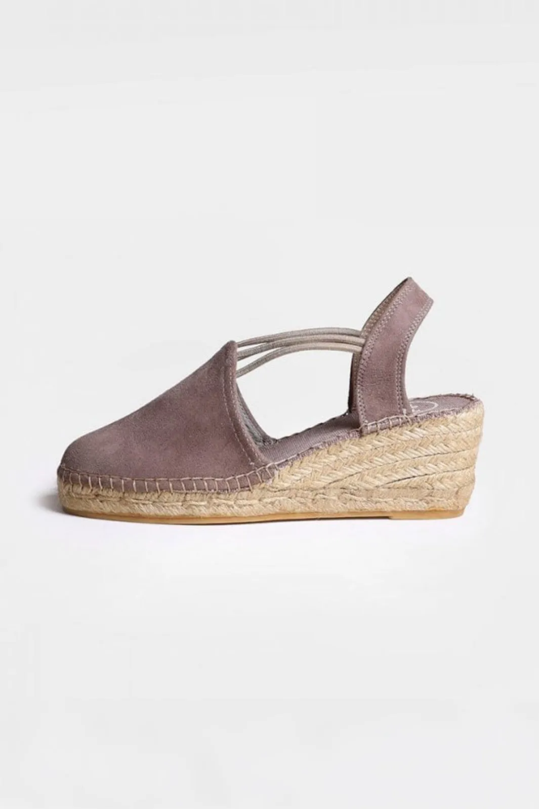 Toni Pons Tremp Espadrille Wedge Sandal Taupe Suede