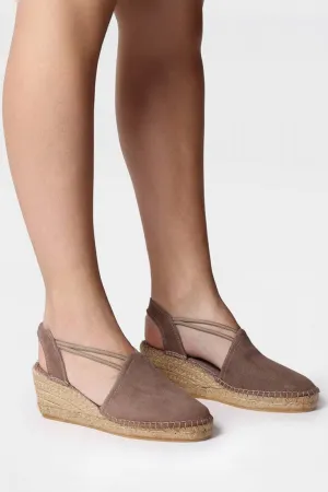 Toni Pons Tremp Espadrille Wedge Sandal Taupe Suede