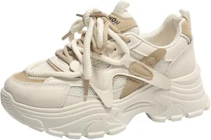 VAXAV Women's Fashion Breathable Mesh Platform Sneakers Casual Jogging Walking Shoes 5.5-8.5