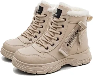 Women Snow Boots Platform Winter Boots Warm Sneaker,Hiking Shoes with Zipper