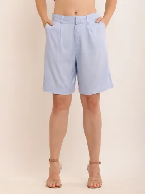 Women Viscose Comfy Blue Shorts