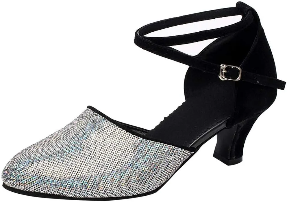 Women's Ballroom Tango Latin Dancing Shoes Sequins Shoes Social Dance Shoe 5 Apparel, 5.5