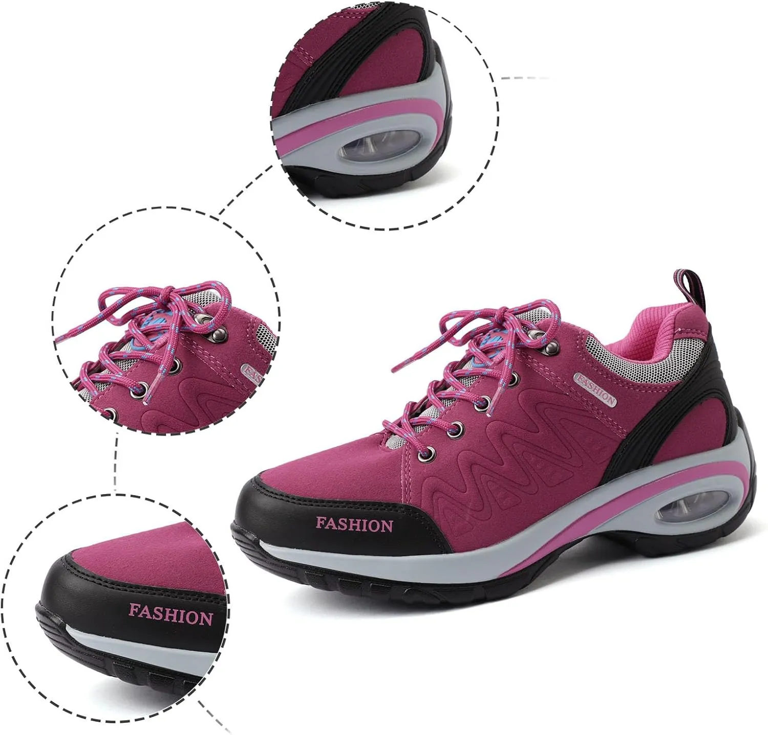 Women's Fashion Sneakers Lace-Up Walking Shoes Comfortable Casual Athletic Non-Slip Running Fashion Sneakers