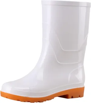 Womens Rain Boots Women's Mid Calf Rain Boots Waterproof Garden Shoes Comfortable Slip On Tall Rain Boots for Women