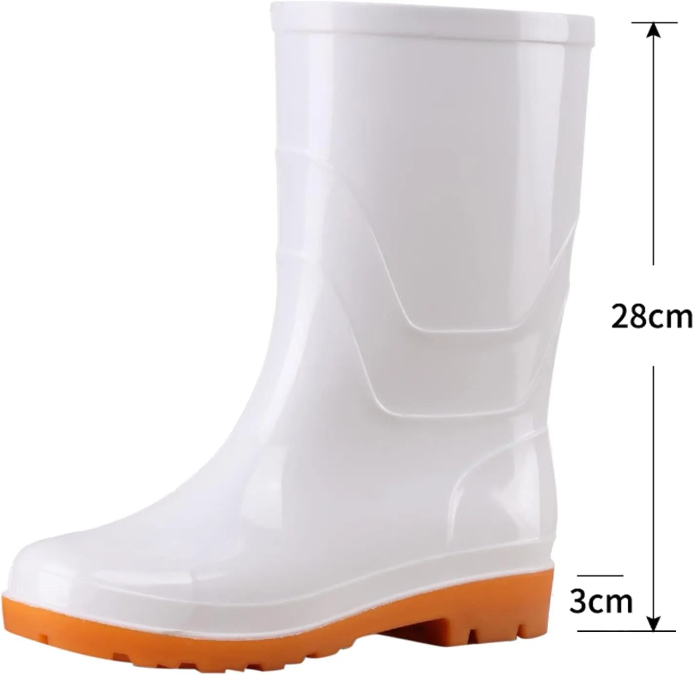 Womens Rain Boots Women's Mid Calf Rain Boots Waterproof Garden Shoes Comfortable Slip On Tall Rain Boots for Women