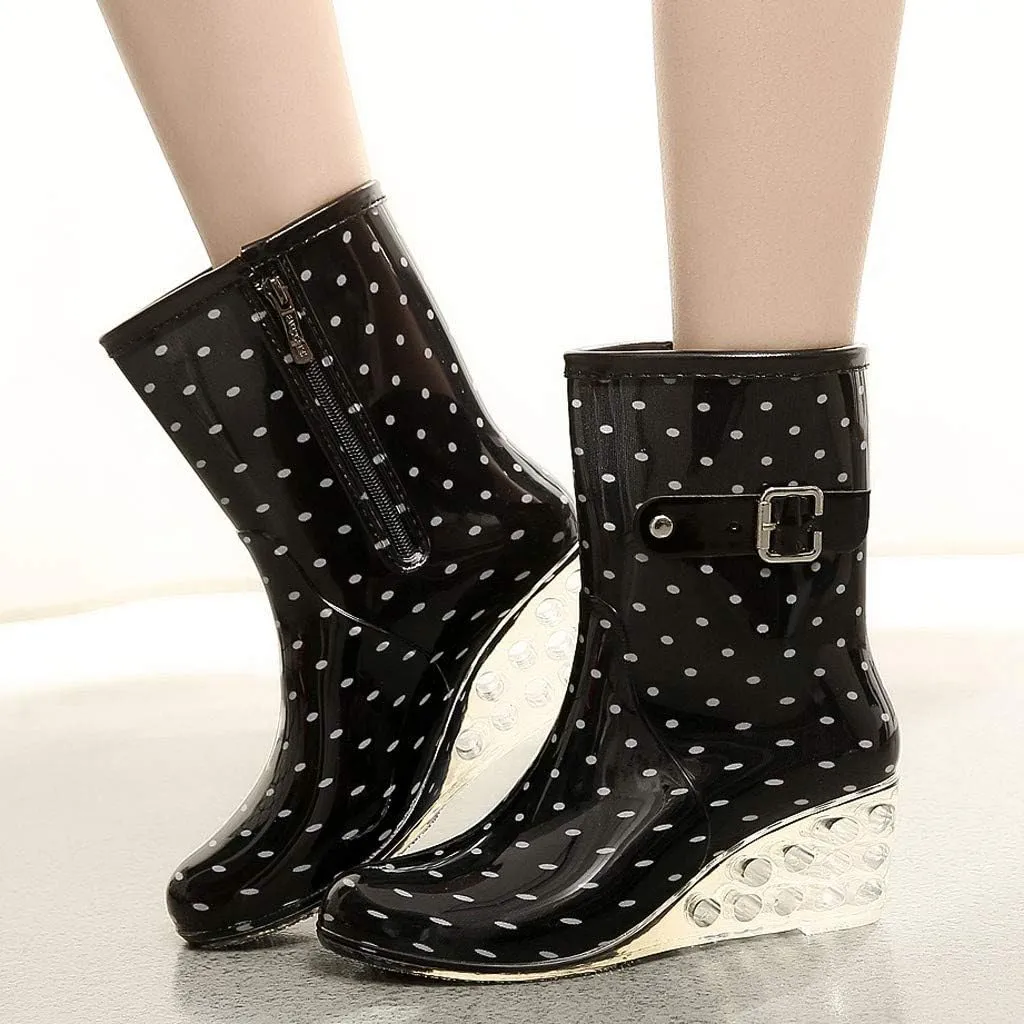 Womens Rubber Boots Womens Rain Boots Comfortable Anti-Slip for Boating Fishing Gardening Farming Rain Shoes