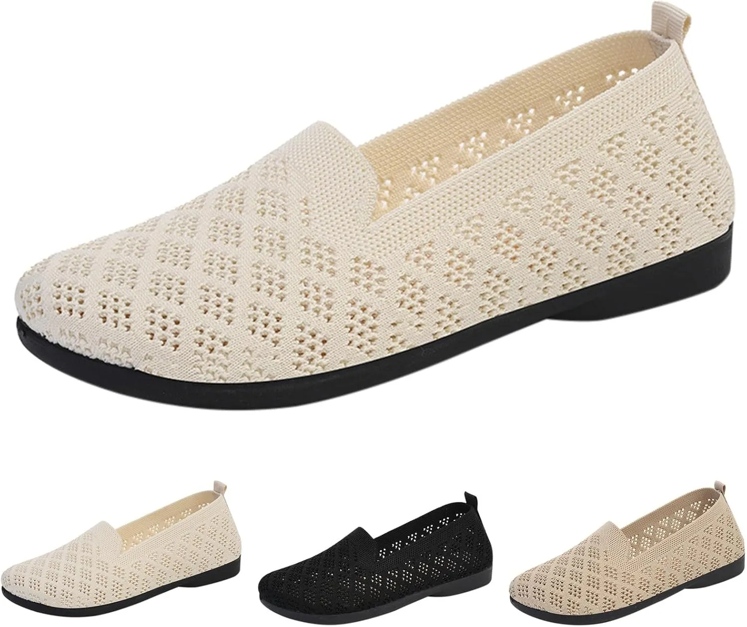 Women's Spring Summer and Autumn Fashion Shallow Mouth Breathable Non Slip Soft Sole Orthopedic Suede Wingtip Shoes