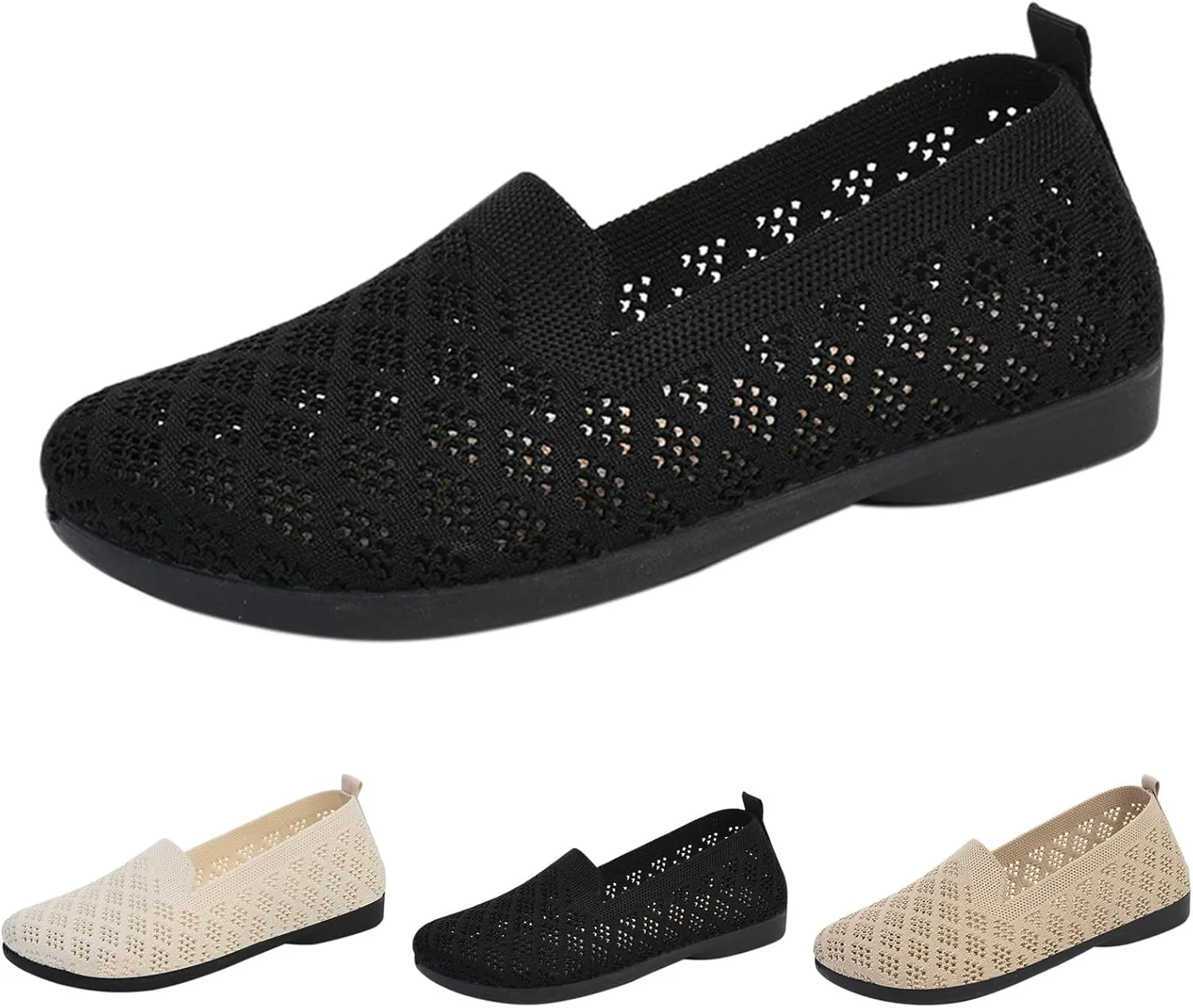 Women's Spring Summer and Autumn Fashion Shallow Mouth Breathable Non Slip Soft Sole Orthopedic Suede Wingtip Shoes