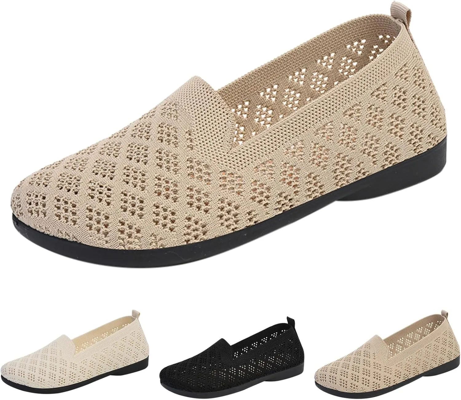 Women's Spring Summer and Autumn Fashion Shallow Mouth Breathable Non Slip Soft Sole Orthopedic Suede Wingtip Shoes