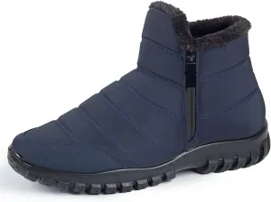 XIRUJNFD Men's Waterproof Warm Cotton Zipper Snow Ankle Boots, Snow Boots for Men, Waterproof Ankle Boots for Men