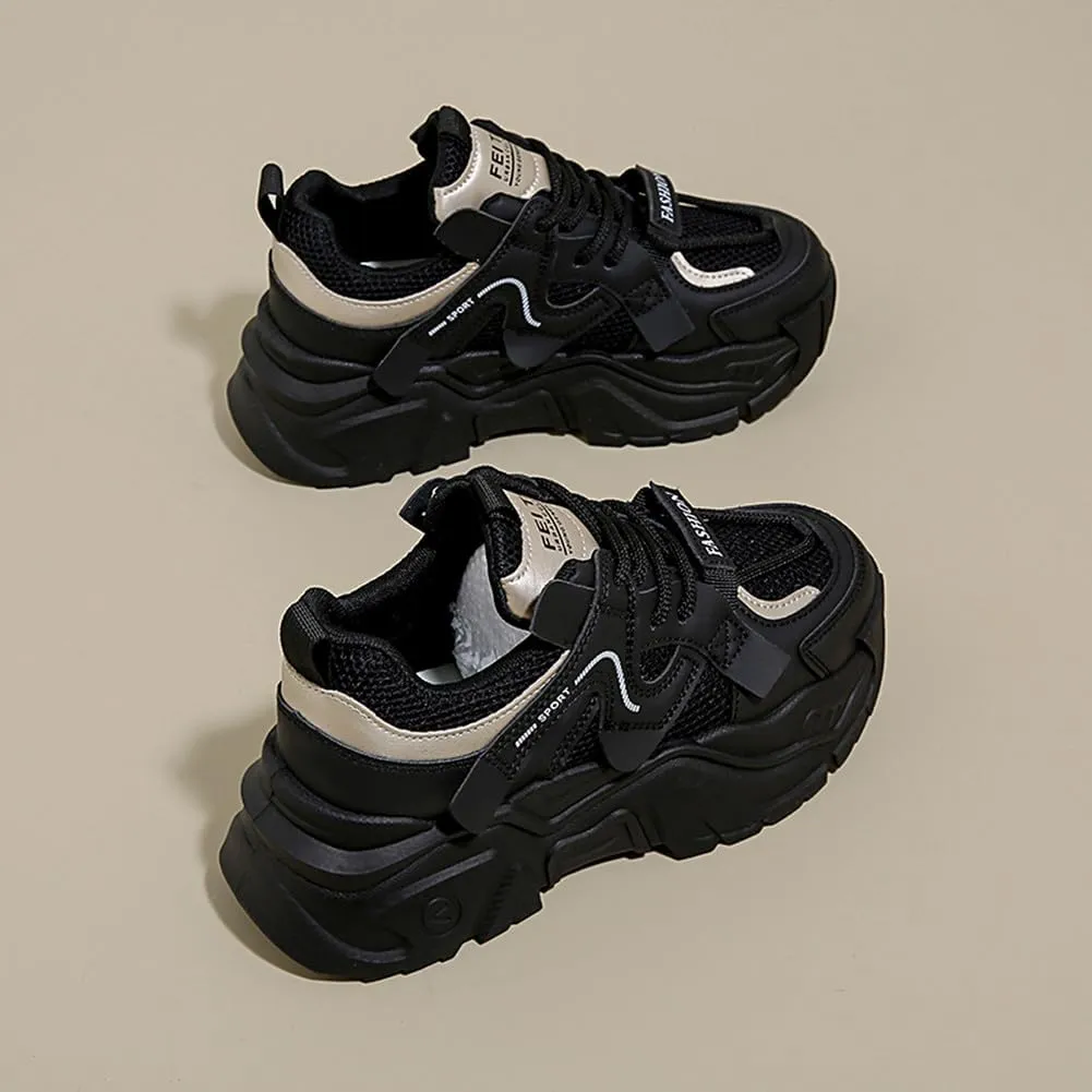 YAXE Womens Platform Low-top Chunky Sneakers Dad Shoes