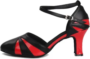 YKXLM Closed Toe Dance Shoes for Women Latin Salsa Performance Professional Ballroom Dance Shoes,Model L474